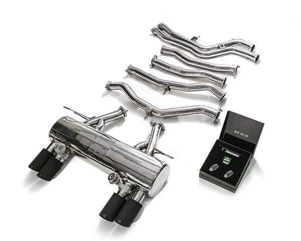 ARMYTRIX Stainless Steel Valvetronic Catback Exhaust System Quad Matte Black Tips BMW M3 | M4 F8x 15+