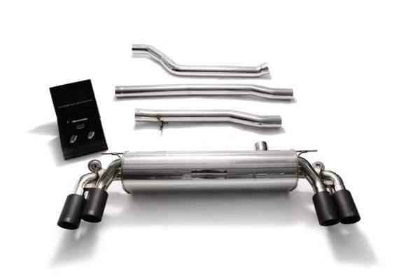 ARMYTRIX Stainless Steel Valvetronic Catback Exhaust System Quad Matte Black Tips BMW 520i | 530i G3X 17-18
