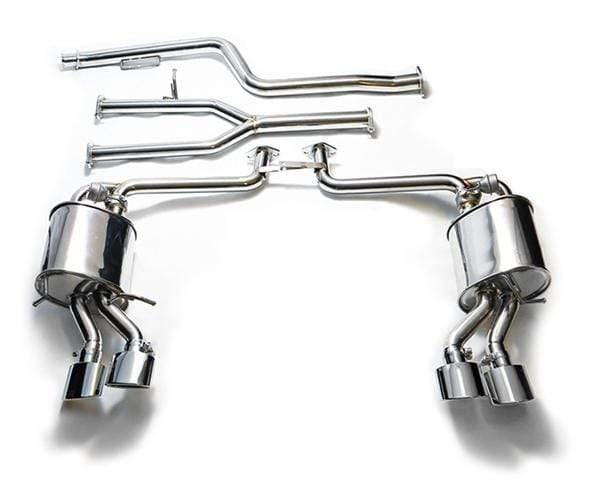 ARMYTRIX Stainless Steel Valvetronic Performance Catback Exhaust Quad Chrome Silver Tips Mercedes Benz C-Class W204 12-15