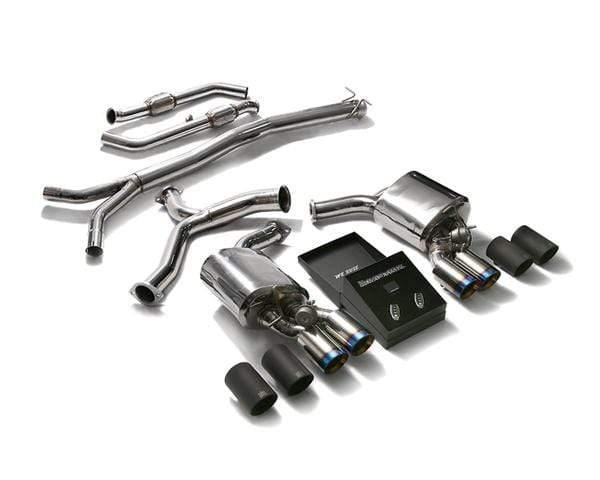 ARMYTRIX Stainless Steel Valvetronic Catback Exhaust System Quad Chrome Silver Tips for BRABUS Diffuser Mercedes-Benz C400 | C43 AMG W205 15+