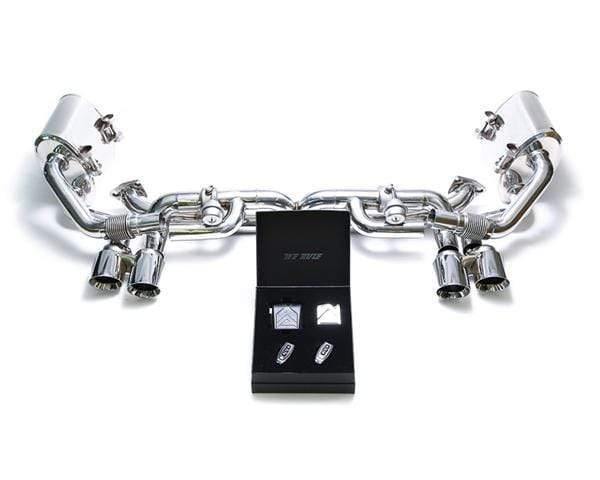 ARMYTRIX Stainless Steel Valvetronic Exhaust System Quad Matte Black Tips Porsche 991 Carrera | S 12-16