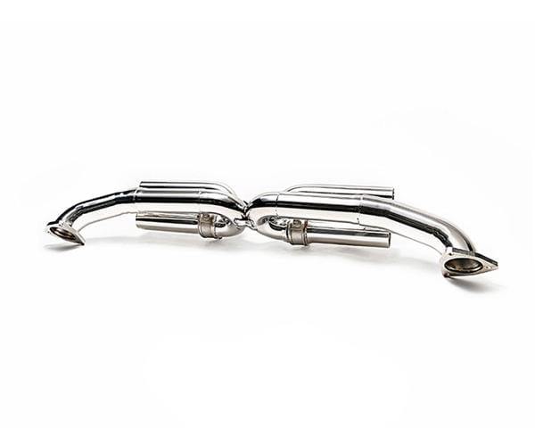 ARMYTRIX Stainless Steel Valvetronic Catback Exhaust System Quad Matte Black Tips Porsche 991.2 Turbo 17-18