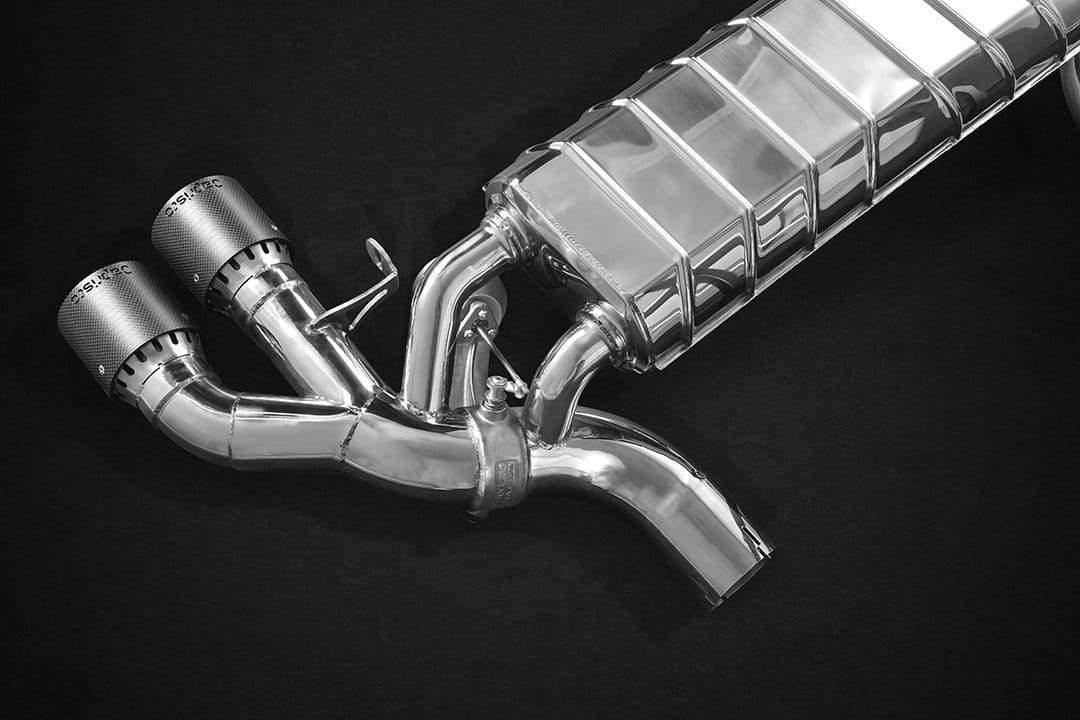 BMW M5 (F90) Valved Exhaust System, Mid-Pipes, & CES-3 Remote Kit with Carbon Fiber Tips