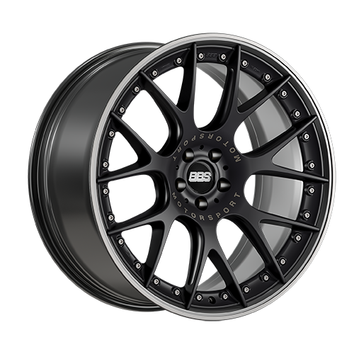 BBS CH-RII 21" 5x120 Satin Black Center Platinum Lip
