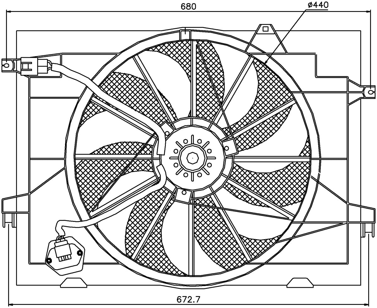 Engine Cooling Fan Assembly - Kia