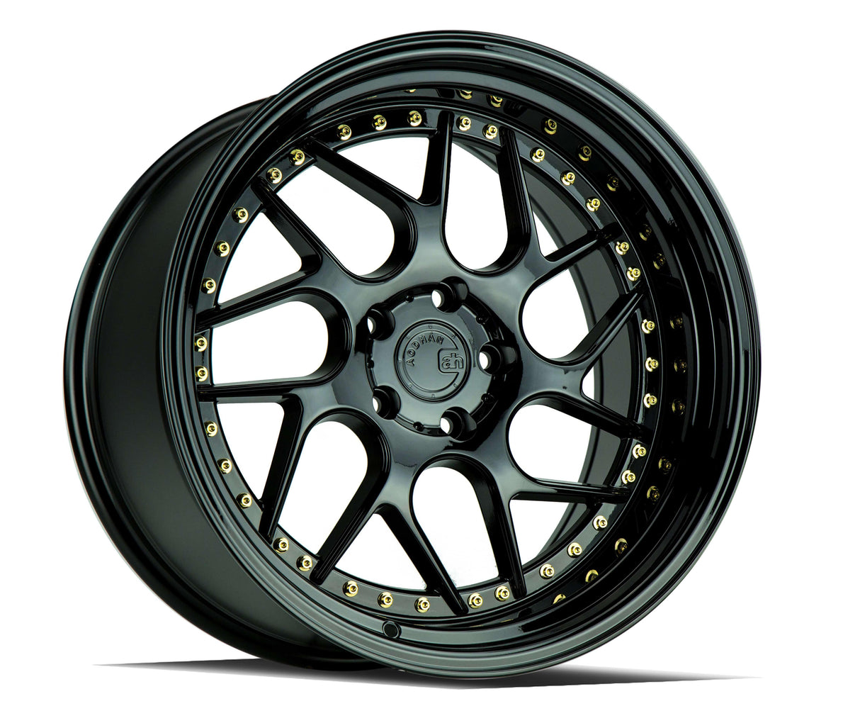 Aodhan DS01 18" 5x120 Gloss Black W /Gold Rivets
