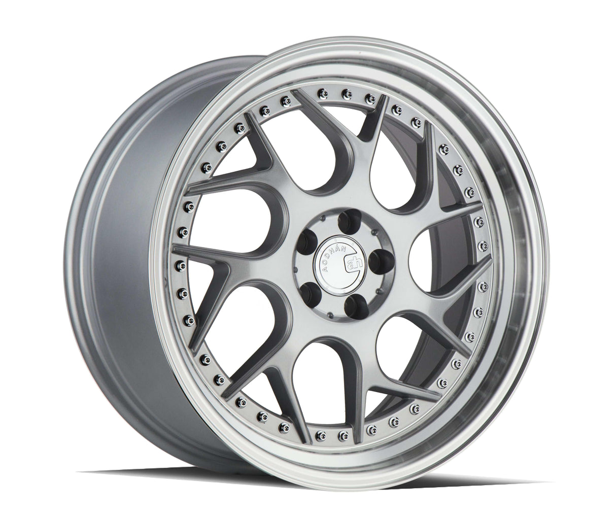 Aodhan DS01 18" 5x100 Silver Machined Lip w/Chrome Rivets