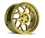 Aodhan DS01 18" 5x112 Gold Vacuum W/ Chrome Rivets