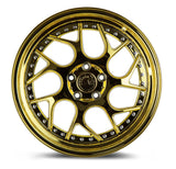 Aodhan DS01 18" 5x120 Gold Vacuum W/ Chrome Rivets