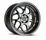 Aodhan DS01 18" 5x100 Black Vacuum W/ Gold Rivets