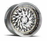 Aodhan DS03 (Passenger Side) 18" 5x114.3 Vacuum Chrome w/Gold Rivets