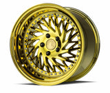 Aodhan DS03 (Passenger Side) 18" 5x114.3 Gold Vacuum w/ Chrome Rivets