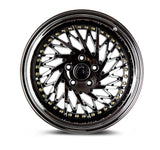 Aodhan DS03 (Passenger Side) 18" 5x100 Black Vacuum w/ Gold Rivets