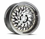Aodhan DS03 (Drivers Side) 18" 5x114.3 Vacuum Chrome w/Gold Rivets