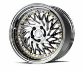 Aodhan DS03 (Passenger Side) 18" 5x114.3 Vacuum Chrome w/Gold Rivets