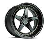 Aodhan DS05 18" 5x114.3 Gloss Black w/ Gold Rivets