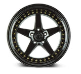 Aodhan DS05 18" 5x114.3 Gloss Black w/ Gold Rivets
