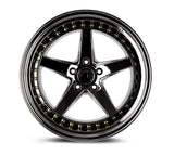 Aodhan DS05 19" 5x114.3 Black Vacuum w/Gold Rivets