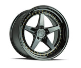 Aodhan DS05 19" 5x114.3 Gloss Black w/ Gold Rivets