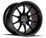 Aodhan DS07 18" 5x114.3 Gloss Black w/ Gold Rivets