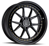 Aodhan DS08 19" 5x120 Gloss Black w/ Gold Rivets