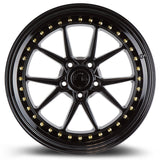 Aodhan DS08 19" 5x120 Gloss Black w/ Gold Rivets