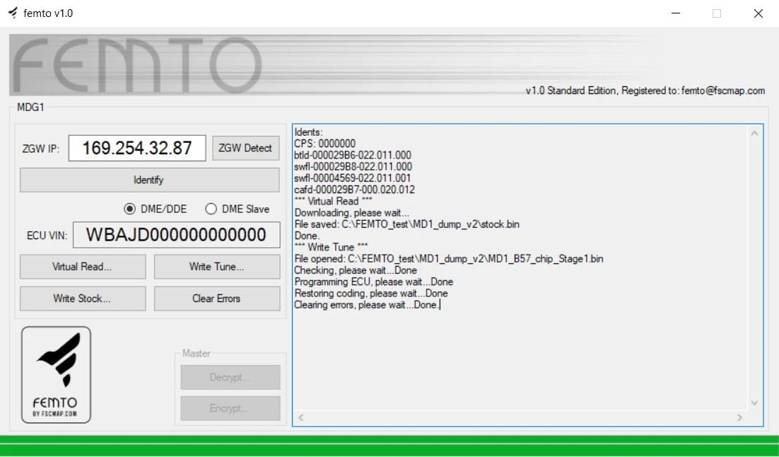 Active Autowerke Femto End User Software Tool - F-series / G-series prior to 11 / 2019 SW