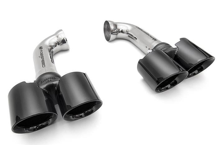 Fabspeed Quad Style Black Chrome Tips - Porsche 958 Cayenne | V6 (w/ PSE)
