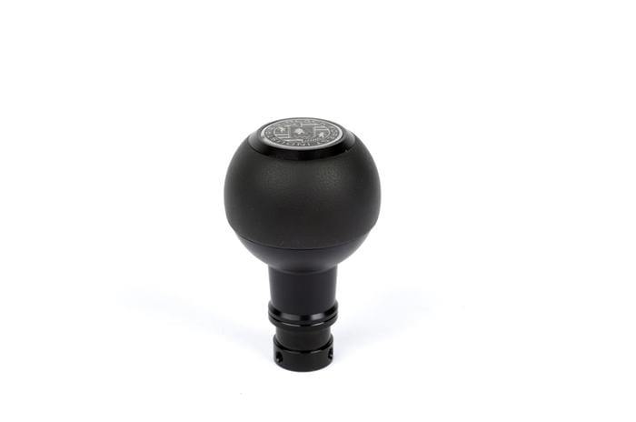BFI Heavy Weight Shift Knob - Smooth Black Nappa Leather | Black Anodized (VW/Audi DSG & Automatic)