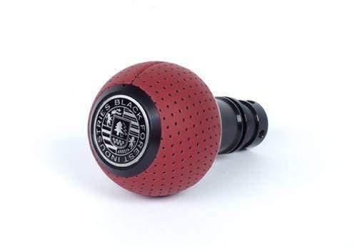 BFI Heavy Weight Shift Knob SCHWARZ - Magma Red Air Leather (VW/Audi DSG & Automatic)