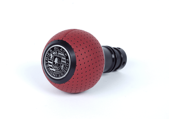 BFI GS2 Heavy Weight Shift Knob - Magma Red Air Leather - Black Anodized (Audi R8 - M8x1.25)