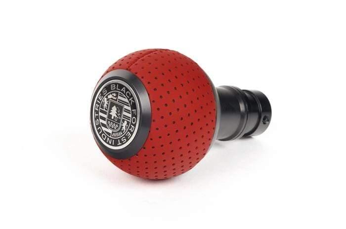 BFI Heavy Weight Shift Knob | Rosso Centaurus Leather | Black Anodized (VW/Audi Fitment)