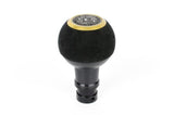 BFI Heavy Weight Shift Knob SCHWARZ - Black Alcantara - Gold Top (VW/Audi Fitment)