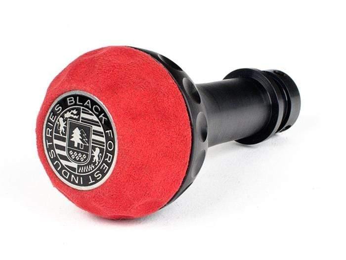 BFI Heavy Weight Shift Knob SCHWARZ - Golf Ball - Red Alcantara (VW/Audi Fitment)
