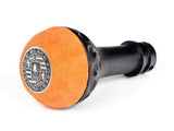 BFI Heavy Weight Shift Knob SCHWARZ - Golf Ball - Orange Alcantara (VW/Audi Fitment)