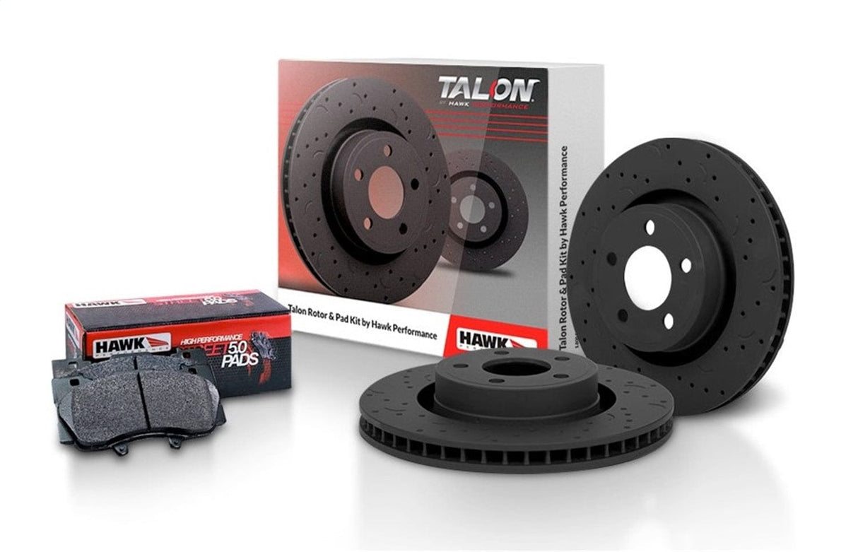 Hawk Talon Ford Expedition RWD / w/ 14mm Studs Cross Drilled & Slotted Rotors w/ Hawk HPS 5.0 Pads (Front)