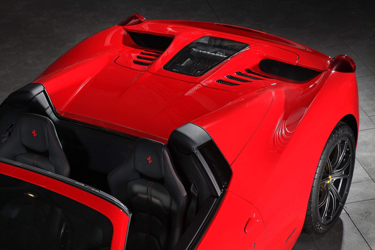 Ferrari 458 Carbon and Glass Bonnet - Primed Top/Clear Bottom (Spider/Aperta ONLY)