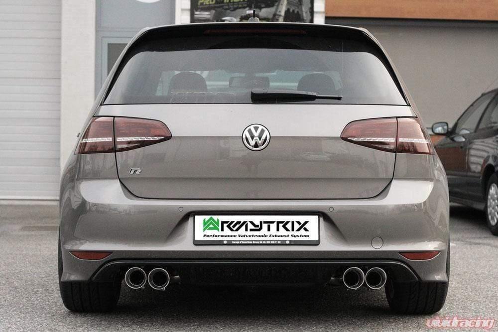 ARMYTRIX Stainless Steel Valvetronic Catback Exhaust System Quad Blue Coated Tips Volkswagen Golf R MK7.5 17+