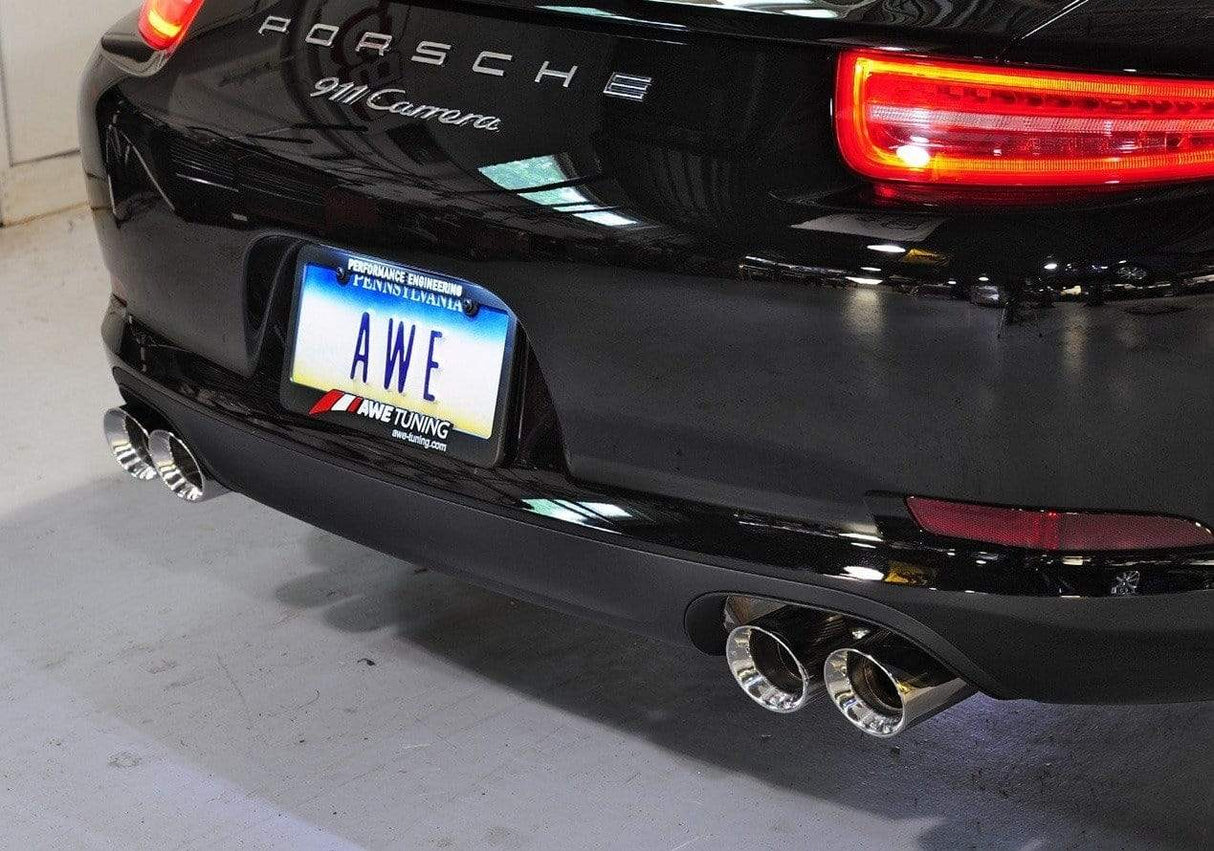AWE Tuning Porsche 991 SwitchPath Exhaust, for PSE cars Diamond Black Tips