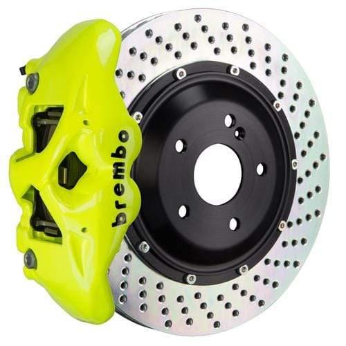 Brembo GT Systems 380x28 2-Piece 4-Piston Fluo. Yellow Drilled Rear
