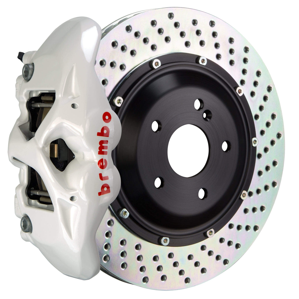 Brembo GT Systems 380x28 2-Piece 4 Piston White Drilled Rear