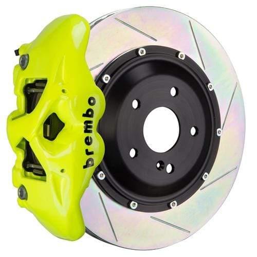 Brembo GT Systems 380x28 2-Piece 4-Piston Fluo. Yellow Slotted Rear
