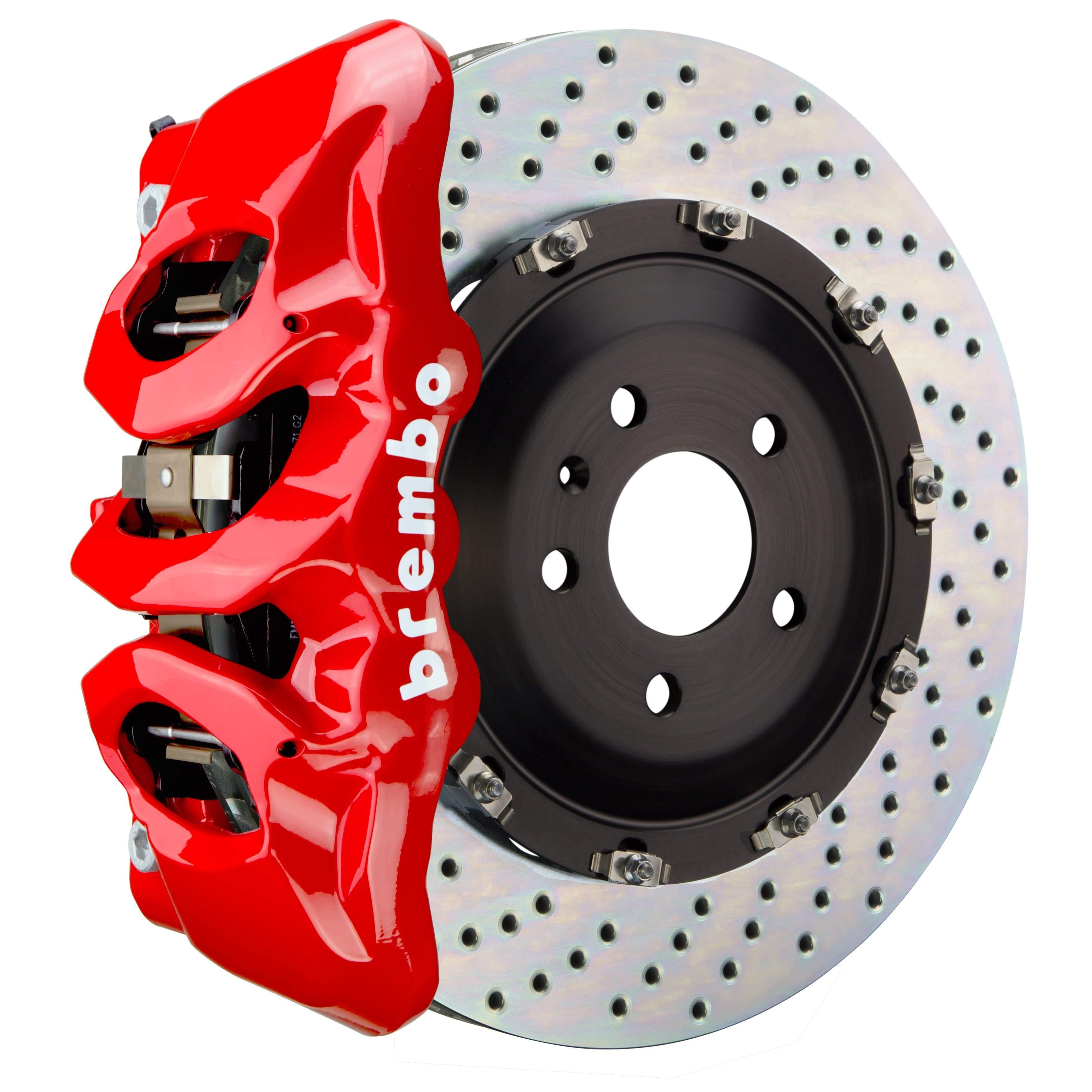 Brembo GT Systems 380x34 2-Piece 6 Piston Red Drilled Front – Brox