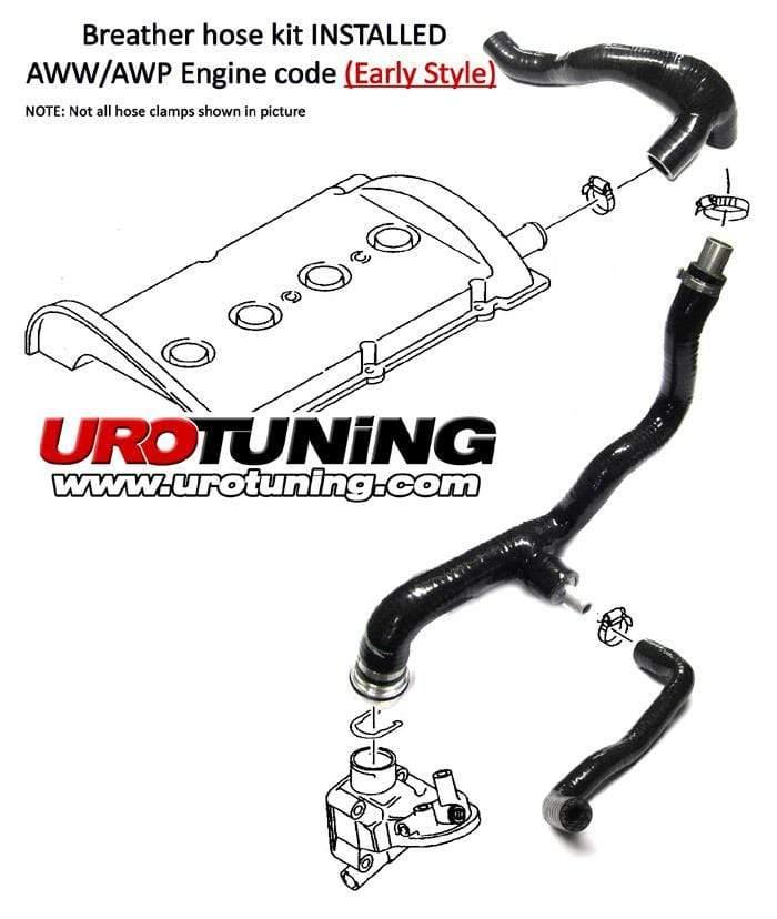 1.8T Breather Hose Kit for 2001-up AWW/AWP Mk4 | 034 Reinforced Silicone