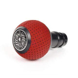 BFI GS2 Heavy Weight Shift Knob - Rosso Centaurus Leather - Black Anodized (981 / 991 Porsche Fitment)