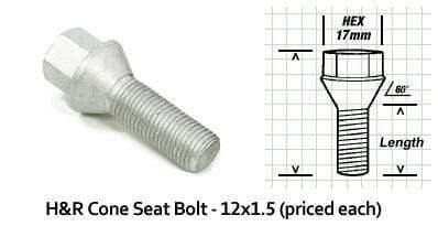 H&R Lug Bolt | Cone Seat 12x1.5
