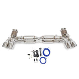 Fabspeed Valvetronic Supersport X-Pipe Exhaust - Porsche 991.2 Turbo/S - Race - Includes Cat Bypass - Deluxe Quad Tips (Wet Black)