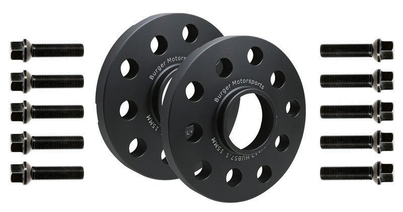 VAG Wheel Spacer Kit w/10 Black Extended Wheel Bolts (Pair, 2